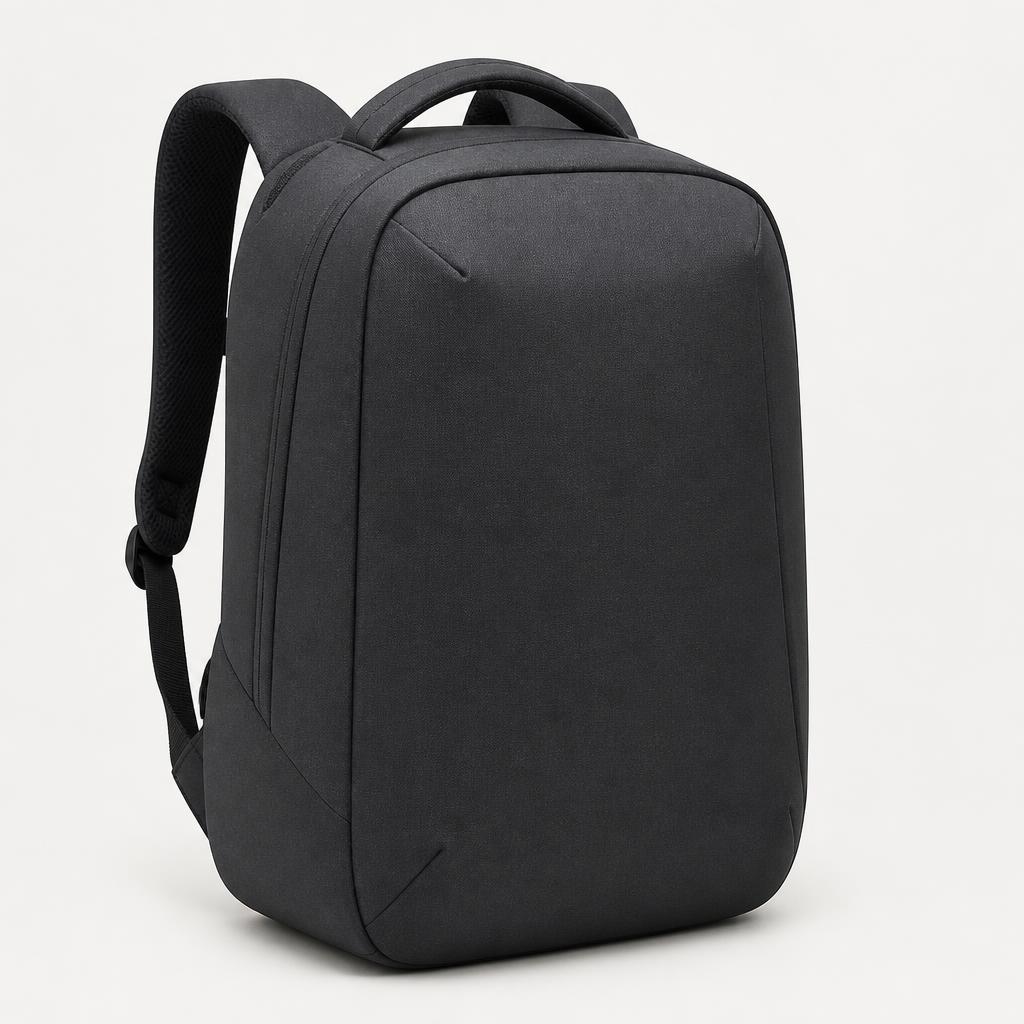 Dark charcoal anti-theft travel backpack with concealed zippers