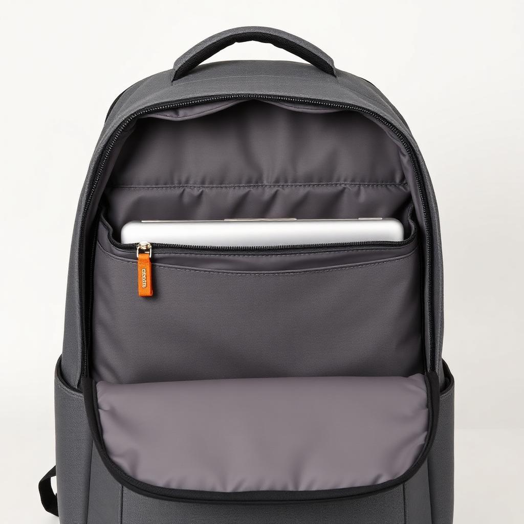 Slate grey commuter backpack with padded 15.6 inch laptop compartment